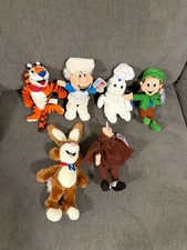 Lot Of 6 Cereal Food Mascot Plush Dolls Lucky Charms Tony Tiger Count Chocula