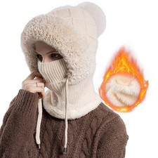 Balaclava Ski Hat Wind-Resistant Hat Cap Scarf for Women and Men - Face Cover...