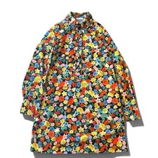GANNI Floral Print Shirt Dress with Ruffle Collar Size 34 S