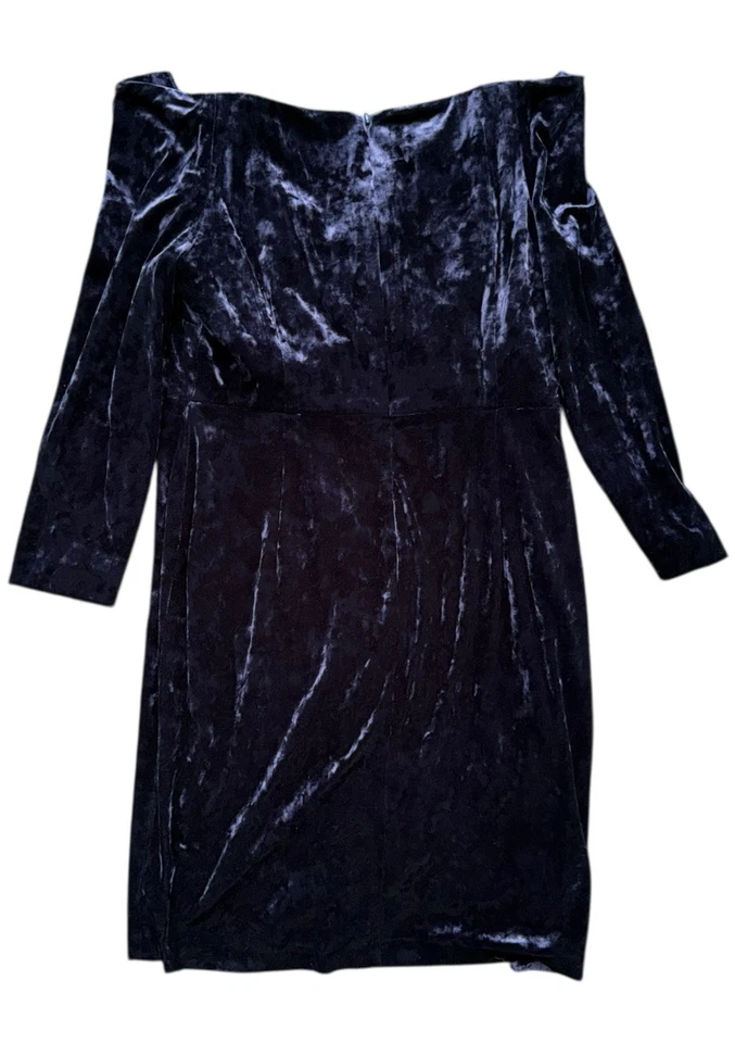 Vestido Vaina Terciopelo Hombro Descubierto Calvin Klein Talla 12 Foto 2 de 4
