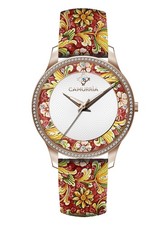 Orologio Camurrìa Ciuri Ciuri CW59RT1 Watch Pelle Rossa Fiori sicilia Zirconi