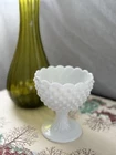 Vintage Fenton Hobnail Milk Glass Pedestal Bowl