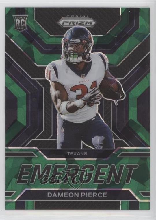 2022 Panini Prizm Emergent Green Ice Prizm Dameon Pierce #E-15 Rookie RC 12wz