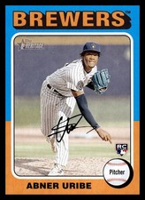 2024 Topps Heritage Rookie #160 Abner Uribe Milwaukee Brewers Baseball Card. rookie card picture