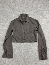 Billabong Jacket Womens Small Brown Cropped Button Front Long Sleeve Casual
