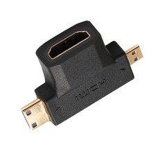 2 In 1 HDMI Female To Micro/Mini HDMI-Compatible Male Adapter Connector New