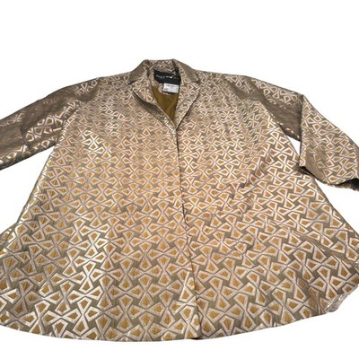 Luxury Selection Ulla Popken Geometric Jacquard Jacket Womens Blazer Formal