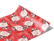 Rwraps Classic Floral Crimson Meadow Gloss Vinyl Film Wrap 59in x 24ft Vinyl