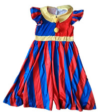New Girls Clown Dress Costume 4 Pcs Set, Halloween Costume 11-12 Y
