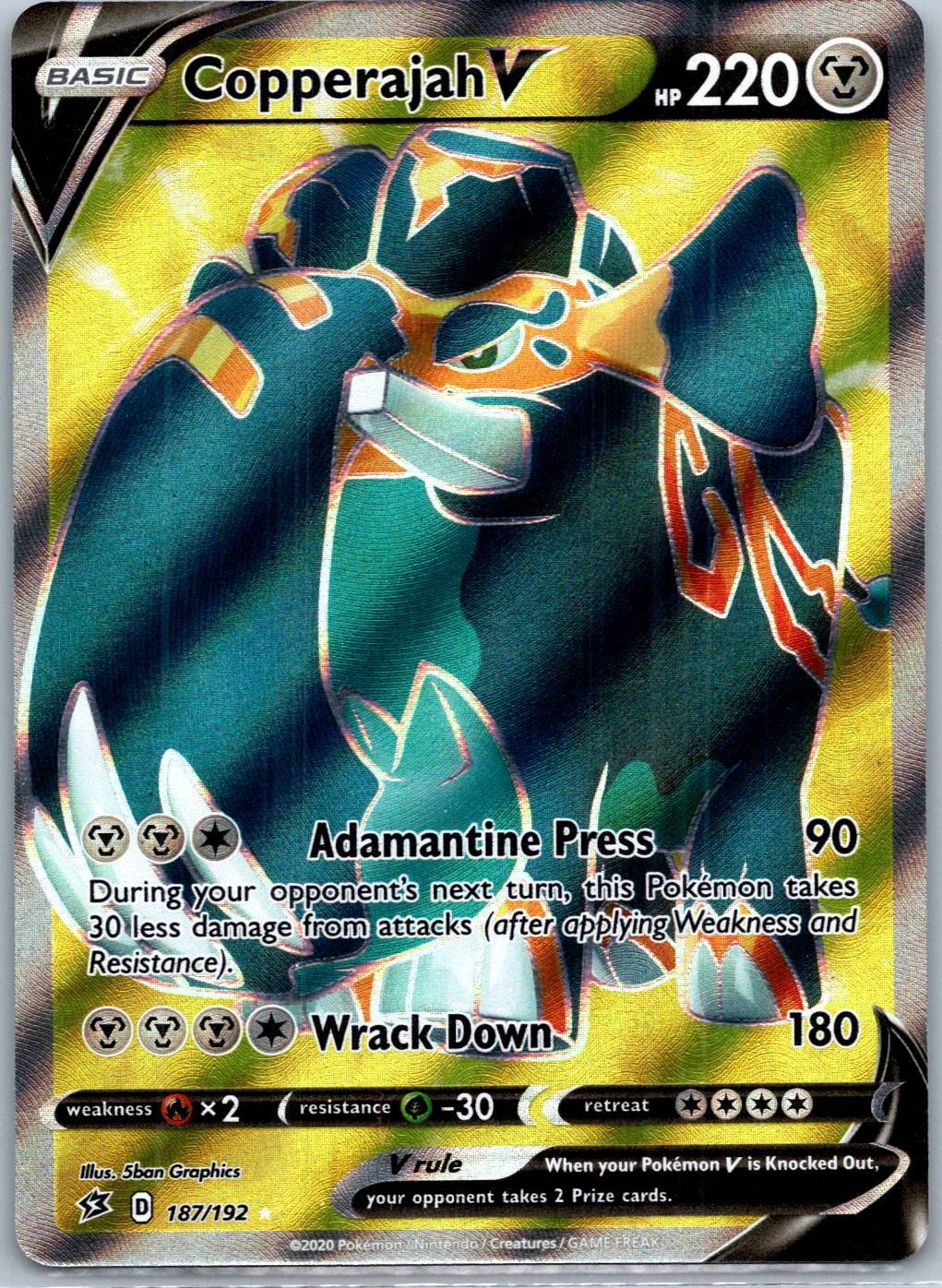 Copperajah V (Full Art) Ultra Rare SWSH02: Rebel Clash 187/192 NM