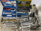 USED JOB LOT OF SPANNERS WRENCHES SOCKETS HAND TOOLS FLARING KIT
