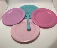 Lot of BATTAT Dishes, Saucers,Fork Play Kitchen Accessories Replacement