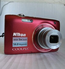 Nikon Coolpix S3100 Digital Camera 14MP 5x Wide Optical Zoom Red TESTED