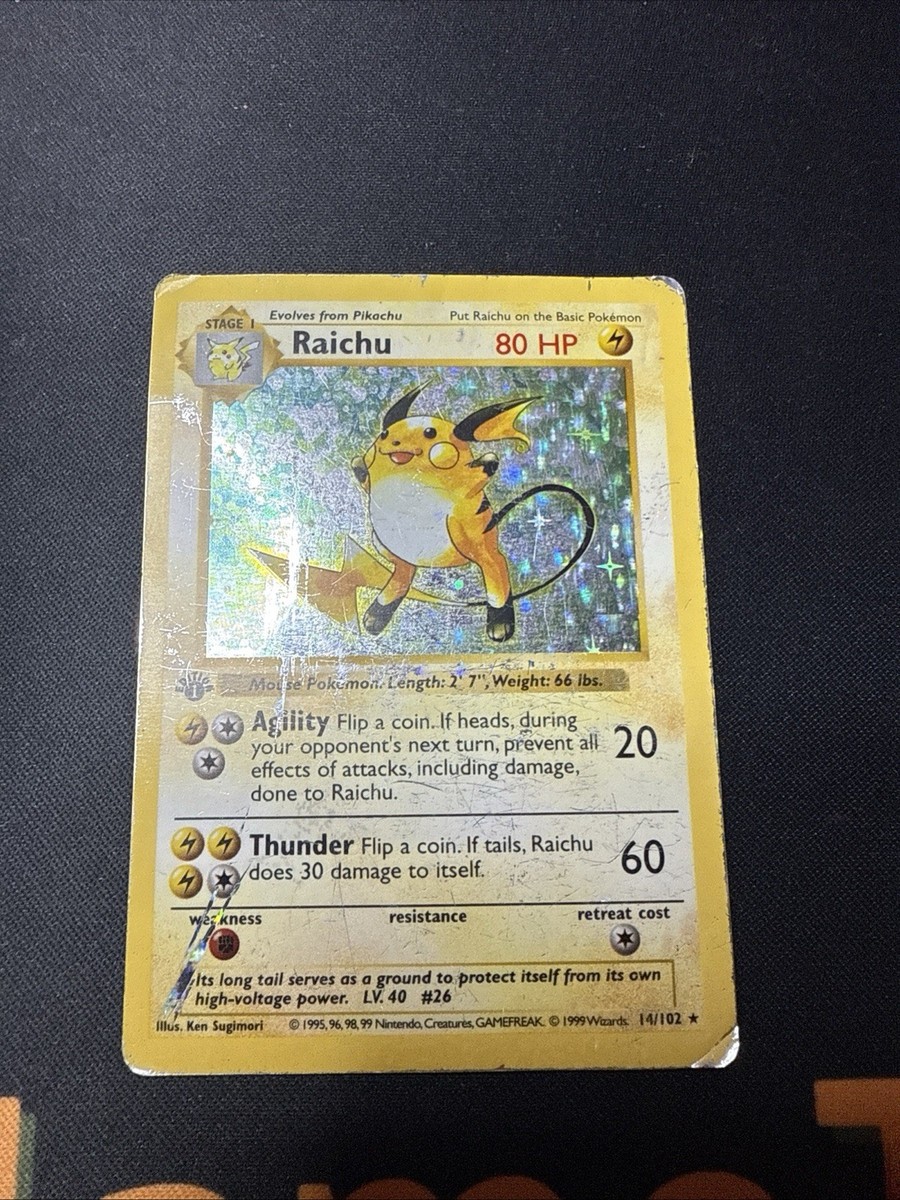 Raichu 014/102 Base Set (Shadowless) -1st Edition Holo | eBay