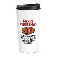 Gift Base Reisebecher Travel Mug 16Oz Weiß Metall Isoliert Mit Spruch