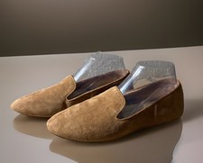 BIRDIES Starling Loafers Women  s Sz 9 Champagne Suede Flat Slip On Shoe FLAW
