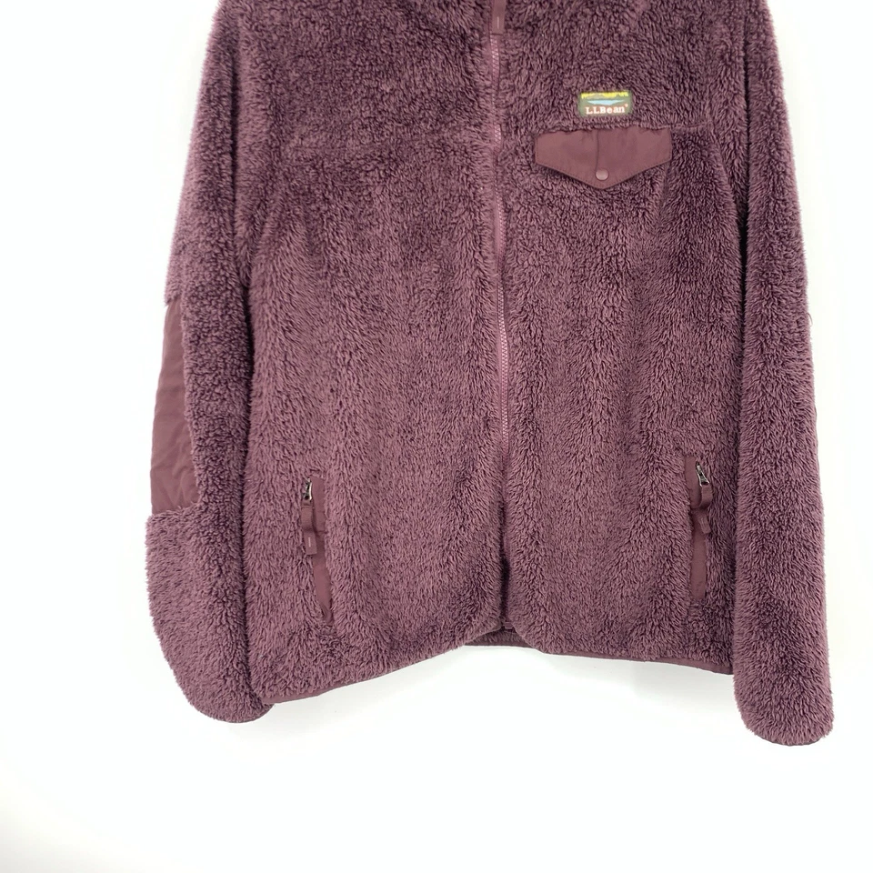 LL Bean Mujer Talla Grande Chaqueta Púrpura Hi Pile Polar Sherpa Abrigo Cremallera Frontal Foto 3 de 4