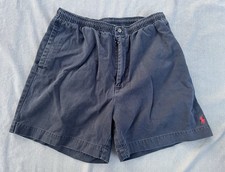 Vintage Polo Ralph Lauren Shorts 5  Mens Large Blue Canvas Chino Elastic 90s