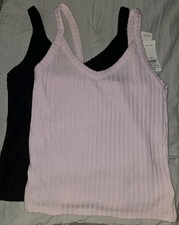 American Eagle Set Of 2 Super Soft Knit Ribbed V-Neck Tank Top NWT Medium