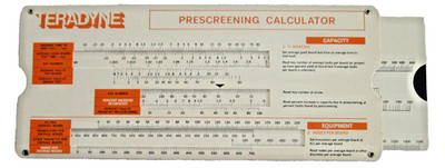 1977 Teradyne PRESCREENING IC Cost Estimator SLIDE CALCULATOR Chart