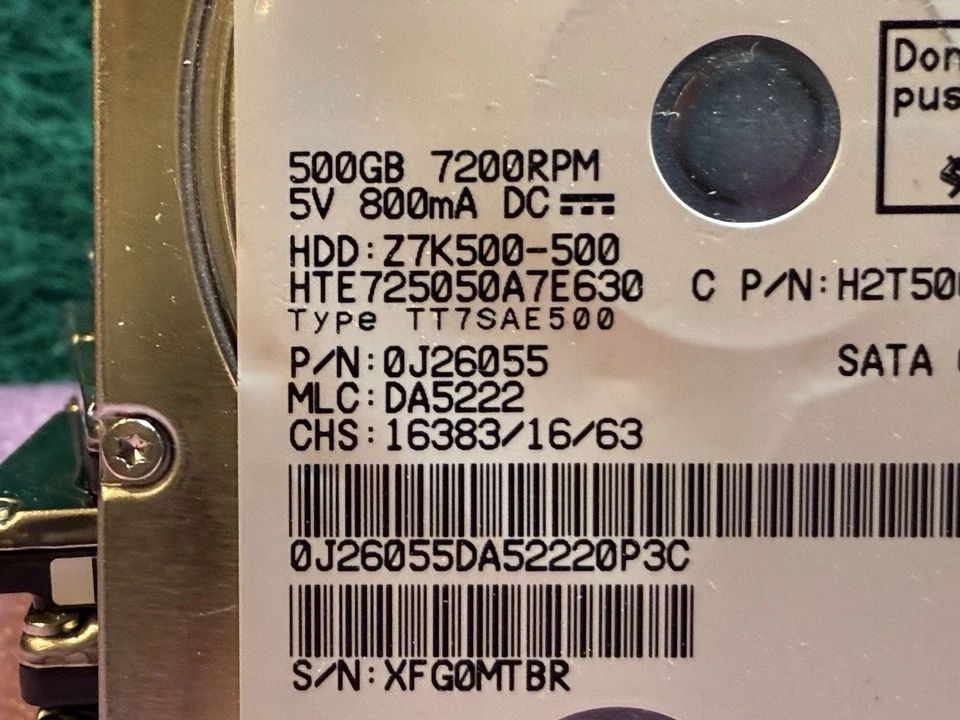 HGST 0J26055 TRAVELSTAR Z7K500 Series 500GB 7200 Sata 6Gb/s 32Mb Cache - Image 4 of 4