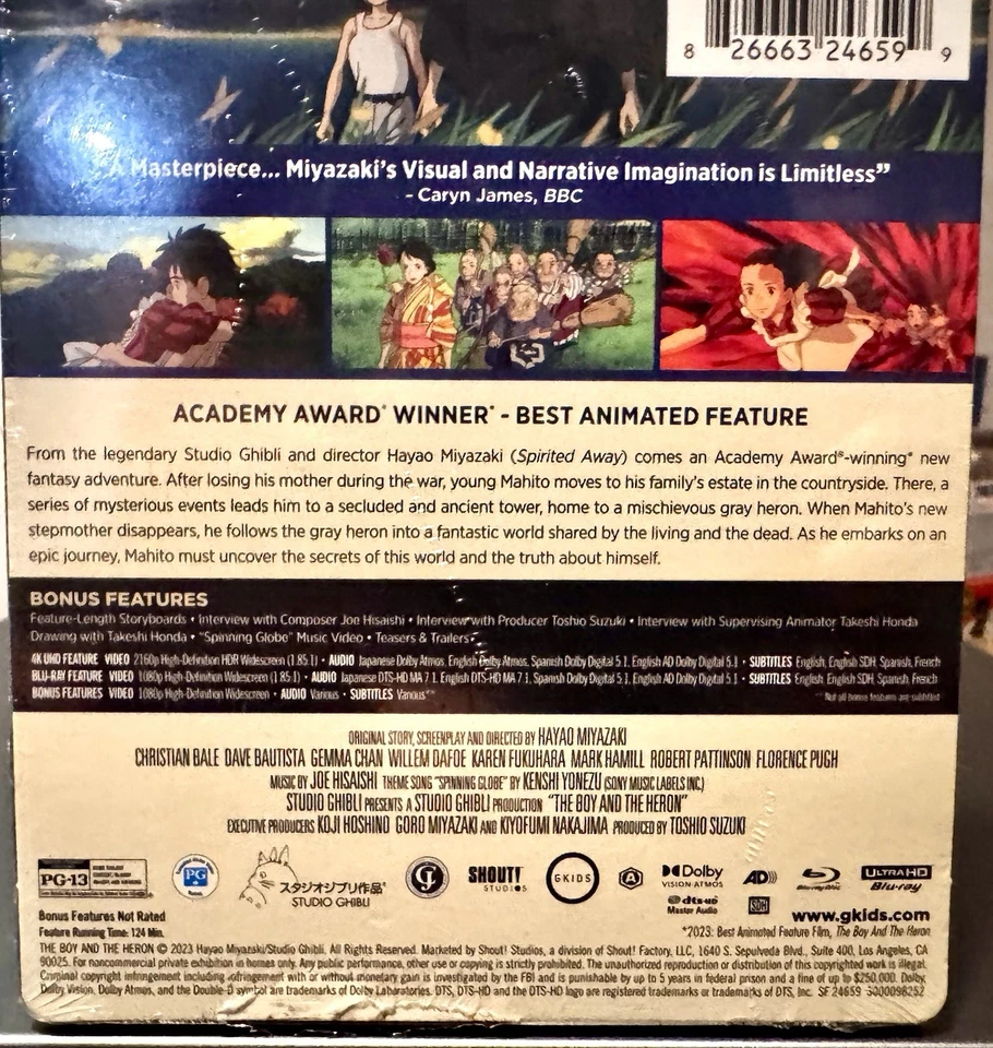 THE BOY and the HERON Limited Ed. STEELBOOK 4K BR Digital w/PROTECTOR New Mint - Image 3 of 4