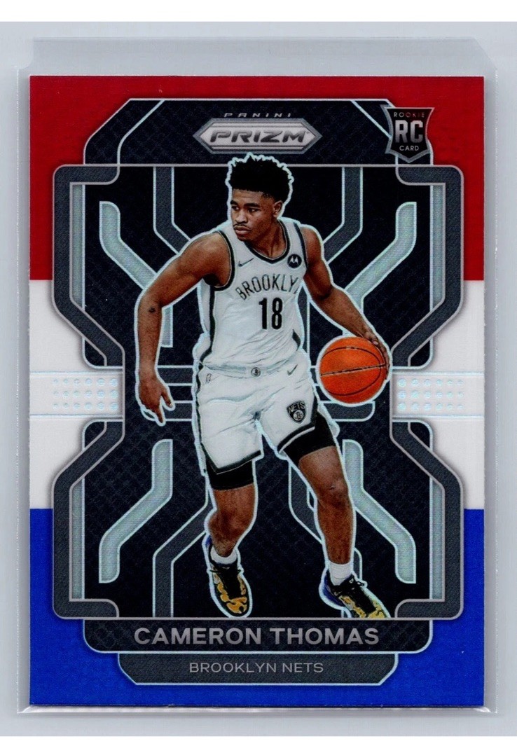 2021-22 Panini Prizm #297 Cameron Thomas Red White and Blue
