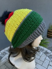 Jamaican hat black red yellow green Slouchy Baggy Crochet tam hippie beanie