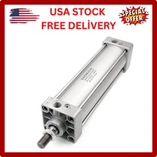Baomain SC 63X200 Pneumatic Cylinder, 2-1/2" Bore, 8" Stroke, 3/8" PT, Dual Acti