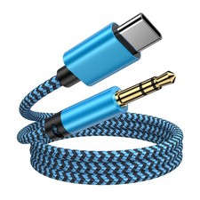 Samsung USB C to 3.5mm Audio Aux Jack Cable,3FT Type C 3 feet, Blue