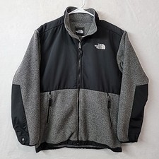 The North Face Denali Jacket Polartec Fleece Teen Boys Full Zip Black Gray XL