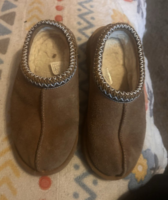 UGG Tasman Women's Suede Shearling Lined Slip-On Slippers Brown Size 6