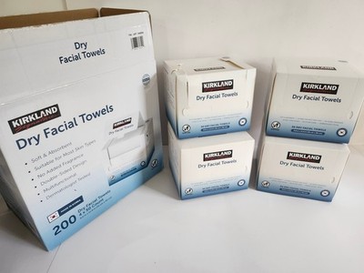 Kirkland Signature Daily Dry Facial Towels, 200-Count Soft Disposable READ