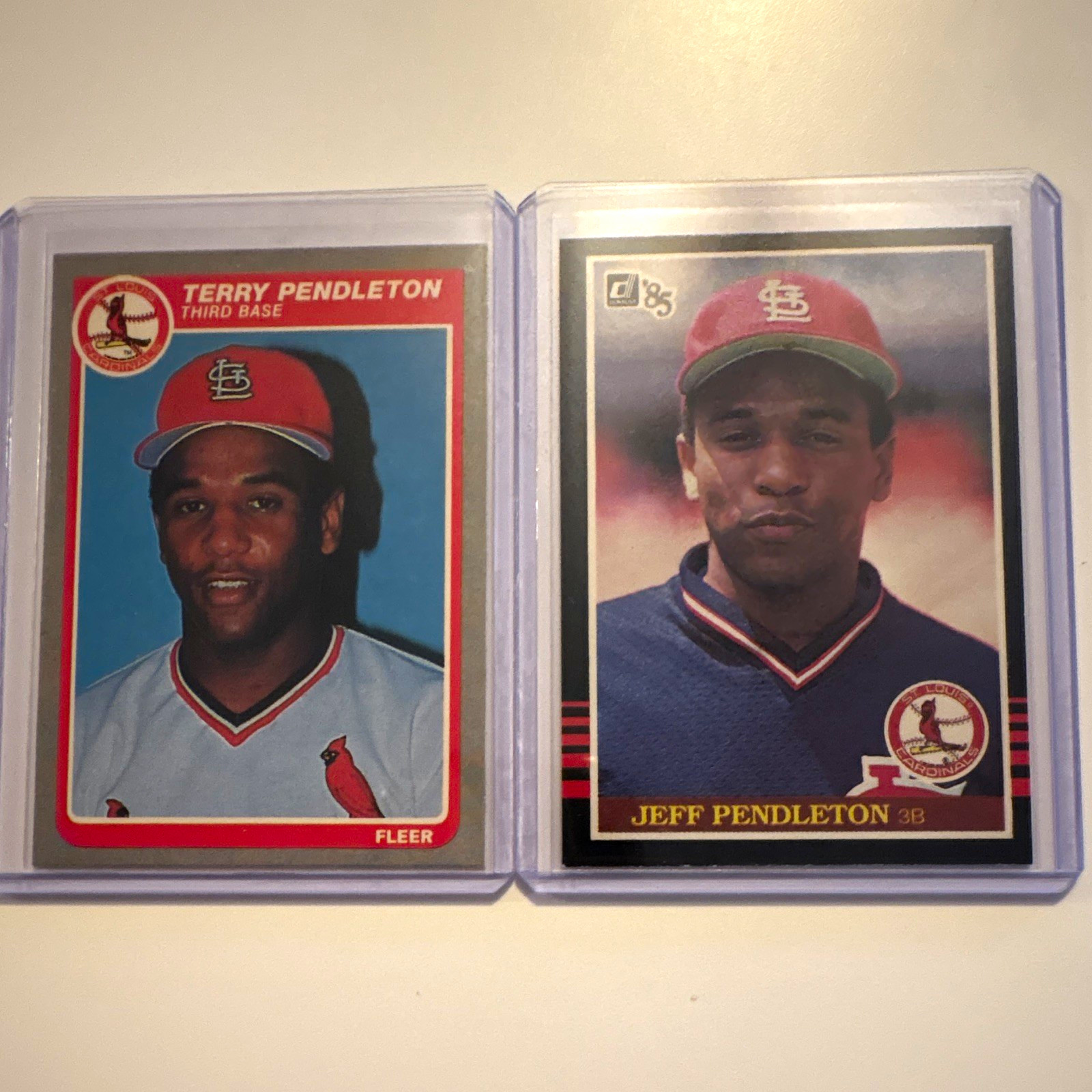 Jeff & Terry Pendleton St. Louis Cardinals 1985 Fleer #236/Donruss Rookie Lot