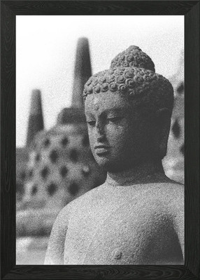 Sentinel Borobudur Buddha Framed Wall Art Poster Canvas Print Picture
