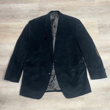Lauren Ralph Lauren Mens Corduroy Coat Blazer Black Elbow Patches Lined