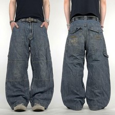 Vintage y2k rare archive baggy wide leg embroidered skater cyber jeans