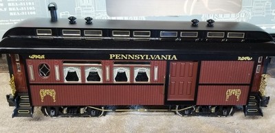 PENNSYLVANIA RR, REA Combine, G scale, LIGHTS SMOKE and Metal Wheels NEW.