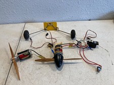 Vintage RC Airplane Parts Lot 550 Turbo Motor Propeller Servo Landing Gear