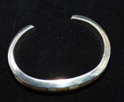 BEAUTIFUL AARON TOADLENA NAVAJO STERLING MOTHER OF PEARL  CUFF BRACELET — photo 4