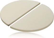 2 Pack Half-Moon Ceramic Heat Deflector Plates for Kamado Joe Classic I, II, III