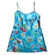 Vintage California Dynasty satin slip dress lingerie - retro SoCal - Large