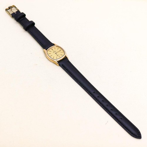 Omega DeVille Quartz Wristwatch Leather Strap 2.5x2.0x0.5 cm Gold/Black - Afbeelding 5 van 10