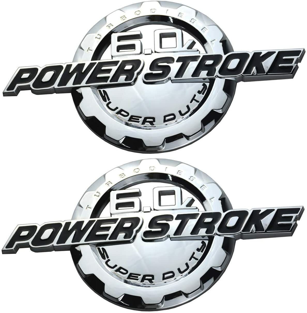 FITS 6.0L Powerstroke superduty F Truck Side Door Emblems Badges CHROME