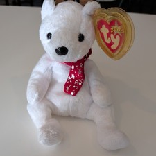 Ty Beanie Babies 2000 Holiday Teddy Bear Plush Toy - White - With Tags