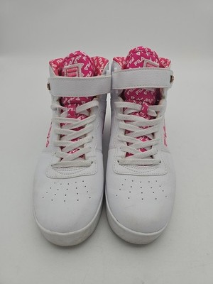 Fila Vulc 13 Neon Pink High Tops White Trim sneakers Women Size 10