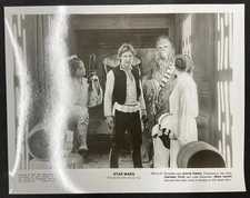 1977 Star Wars A New Hope 8x10 Press Photo - Luke, Leia, Han & Chewbacca