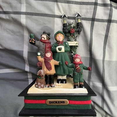 Vintage Dickens Familie beleuchtet Urlaubsszene Weihnachtslieder 1990 Smile Ltd. funktioniert