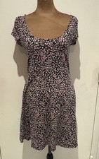 American Eagle Outfitters Women’s Black Floral Scoop Neck Cutout Back Dress M