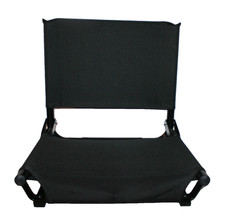 Cascade Mountain Technologies Folding Bleacher Stadium Seat w/Carry Handle Black